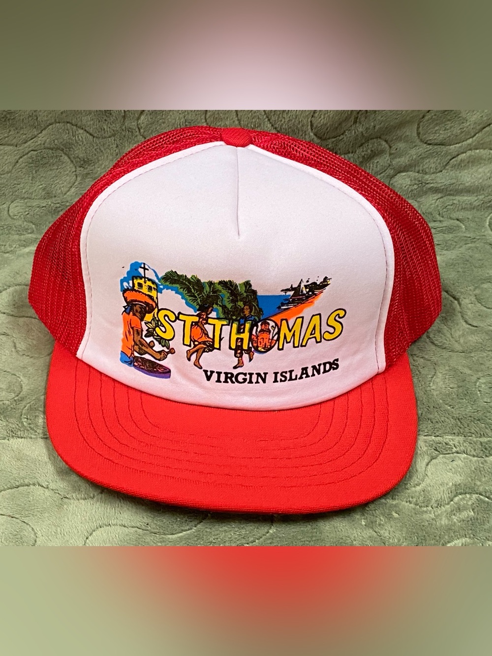 Vintage St Thomas Virgin Island Snapback Hat Adult Mesh Back Trucker